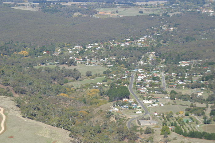 Aerial view over Spring Creek Community Forest April 2003